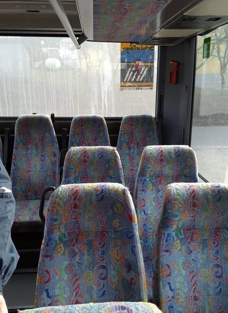 Reisebus Sitze mit alter Polsterung