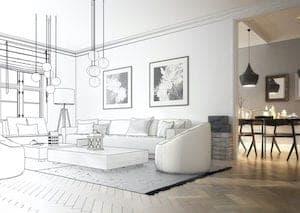 Projekt des Sofa imm Wohnzimmer