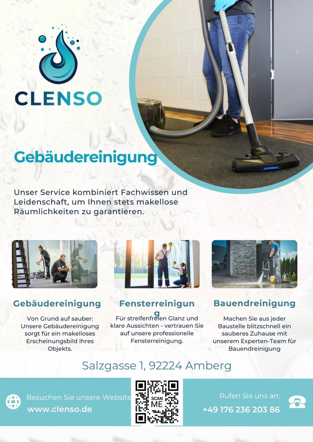 Clenso Gebäudereinigung Flyer